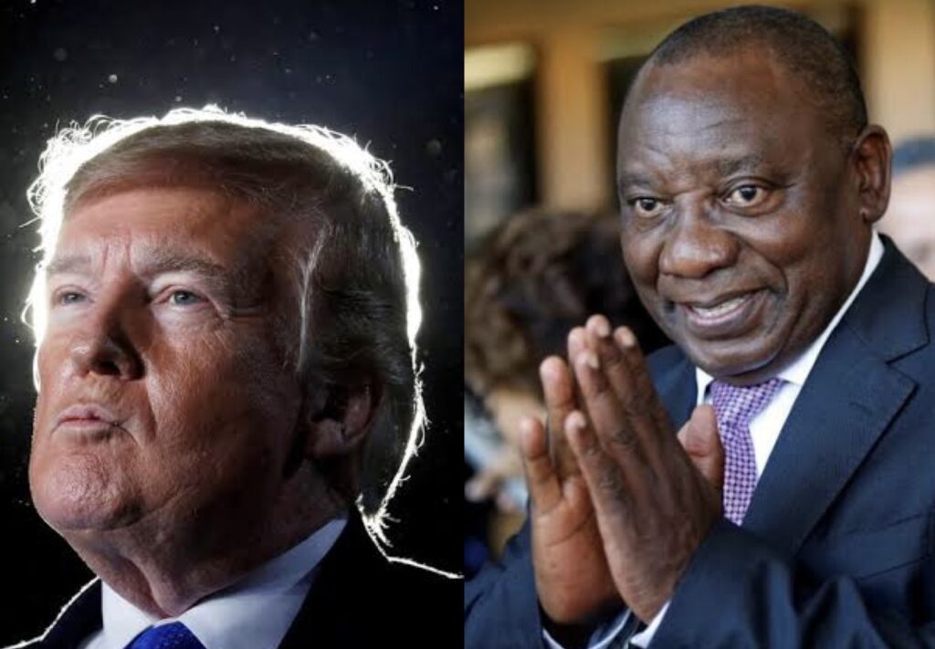 President Cyril Ramaphosa and former United States President Donald Trump