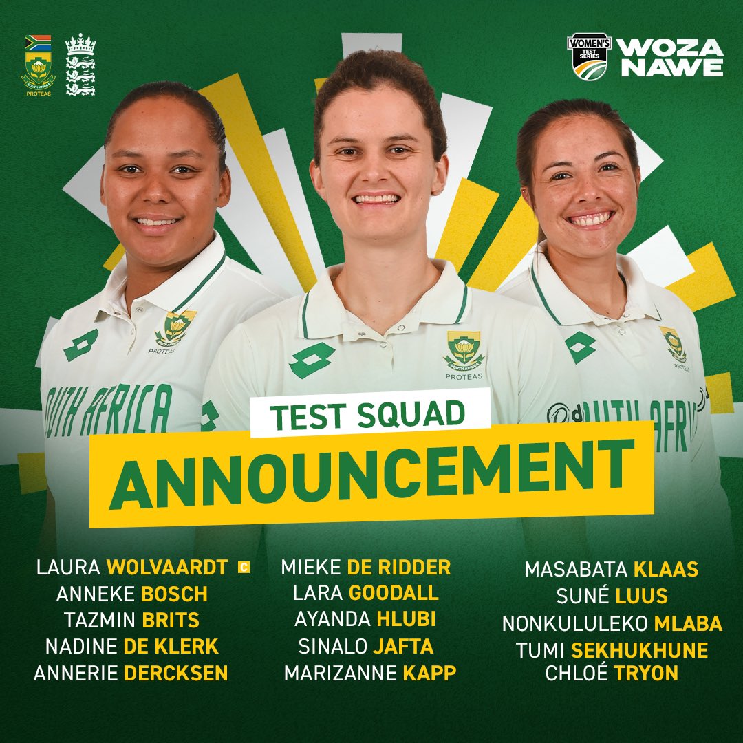 Proteas Women Announce Squad for Historic Test Match Against England ...