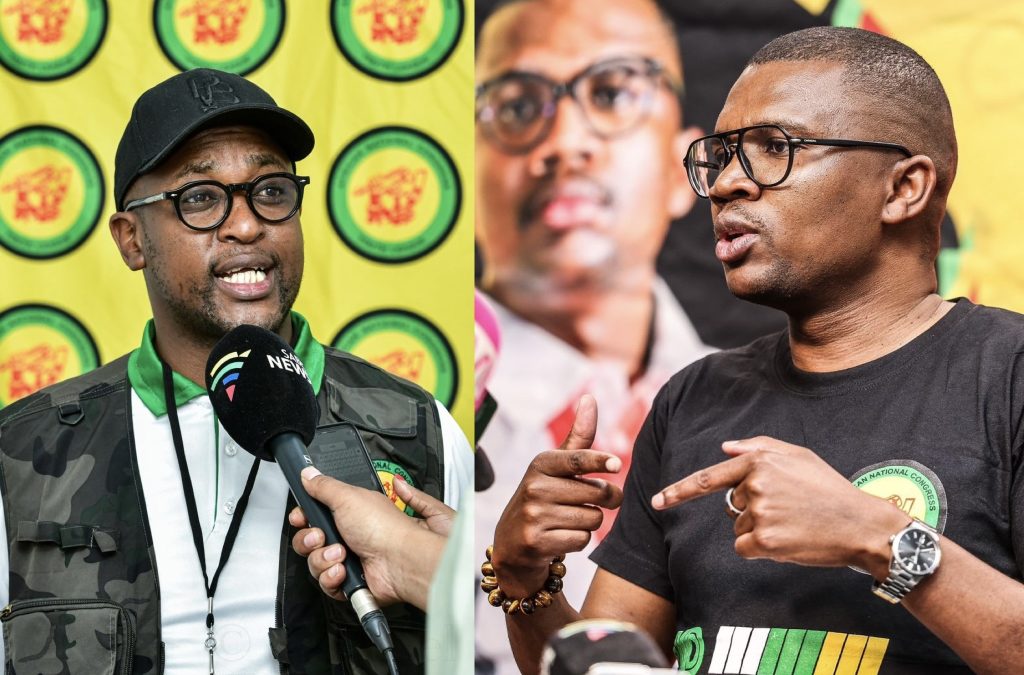 Two men at a press conference.